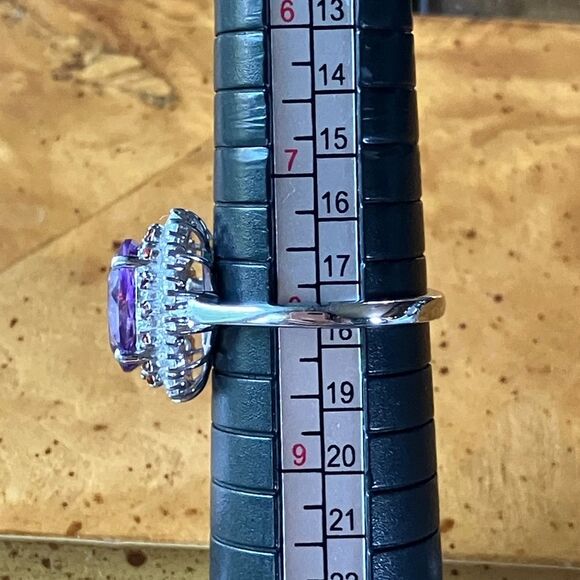 Moroccan Amethyst Red Garnet Sterling Silver Ring Size 8 - Picture 8 of 9